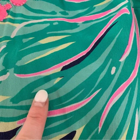 Lilly Pulitzer Flawed Rylee Silk Dress Tiger Palm Size 0 - Picture 16 of 16